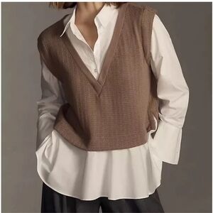 Anthropologie Layered Sweater